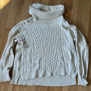 American Eagle Outfitters Cream Cable Knit Sweater